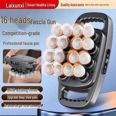 16-Head Fascia Gun Muscle Massager for Men & Women - Multi-Functional Neck, Back, Waist & Leg Relaxation Device