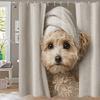 Modern Lovely Puppy Shower Curtain Bath Curtain Cute Dog Printed Bathroom Curtains For Home Decoration Curtain With Hooks