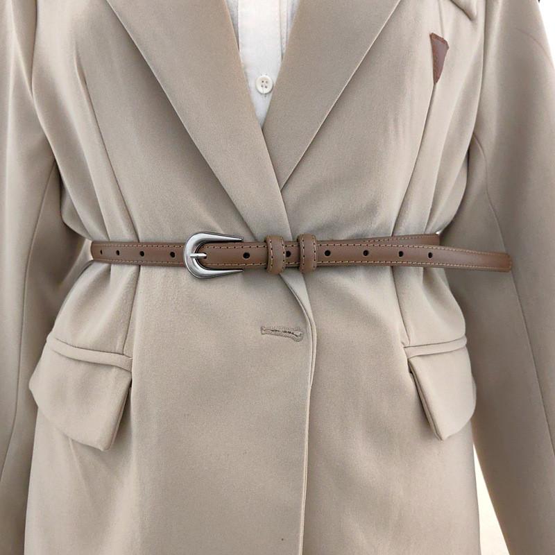 Minimalist Style Womens Waist Belt Metal Buckle Dress Suit Belt Shapewear