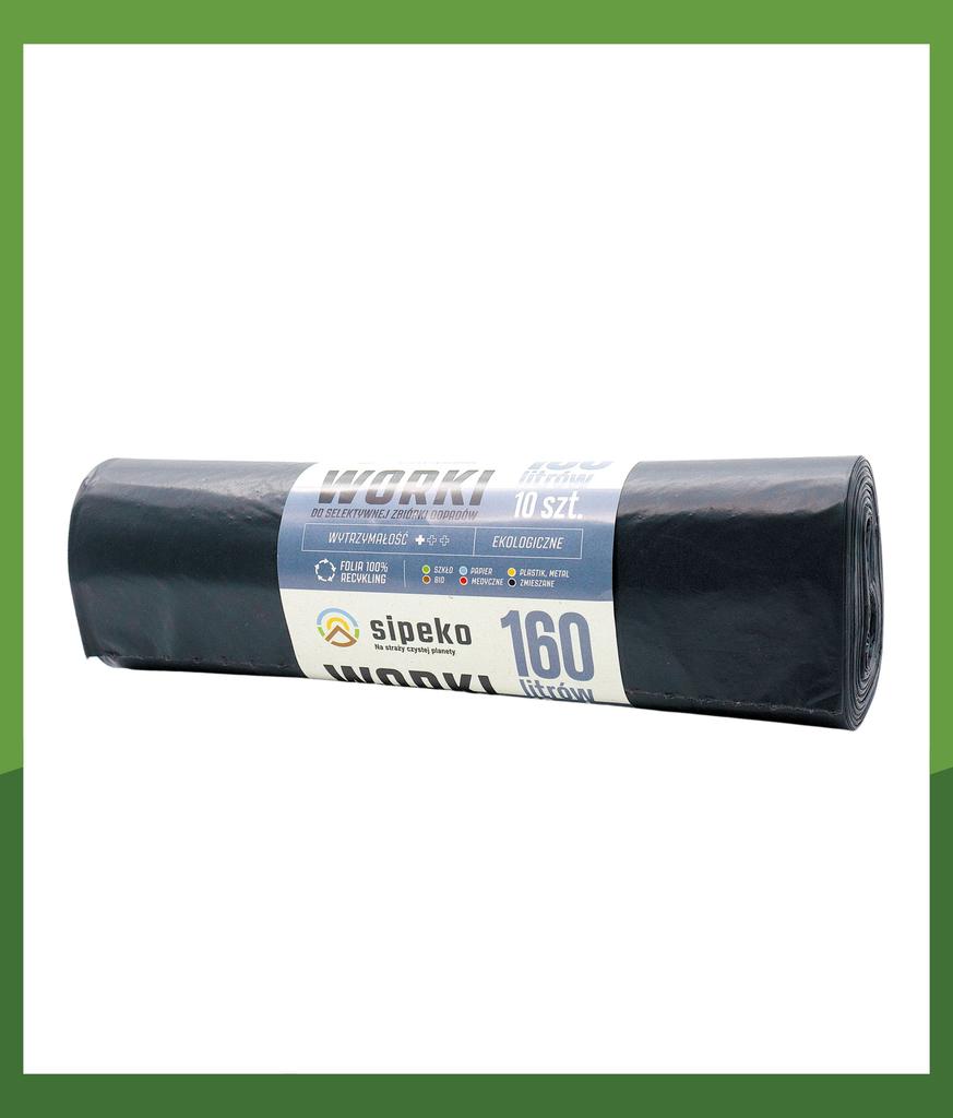 Worki Na Odpady 160L Czarne Ldpe A'10 Szt
