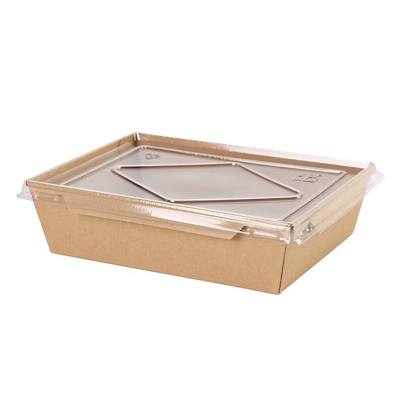 Disposable Kraft Paper Meal Box with Transparent Lid