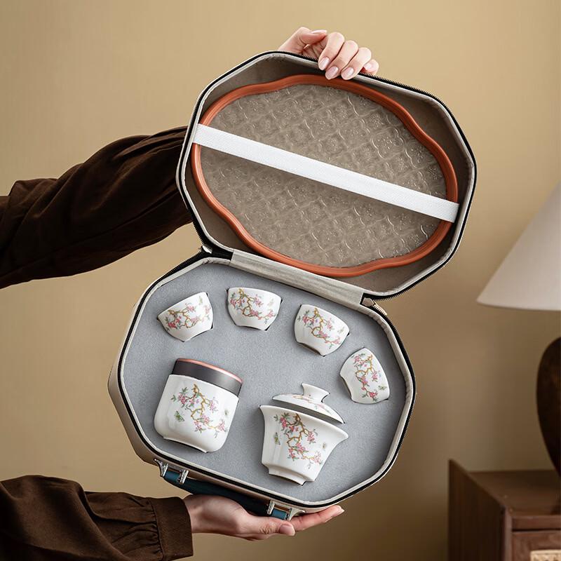 Yipan White Porcelain Gaiwan Kung Fu Tea Set