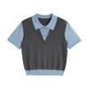 Chuyu Women's Lyocell Color-Block Faux Two-Piece Knit Top