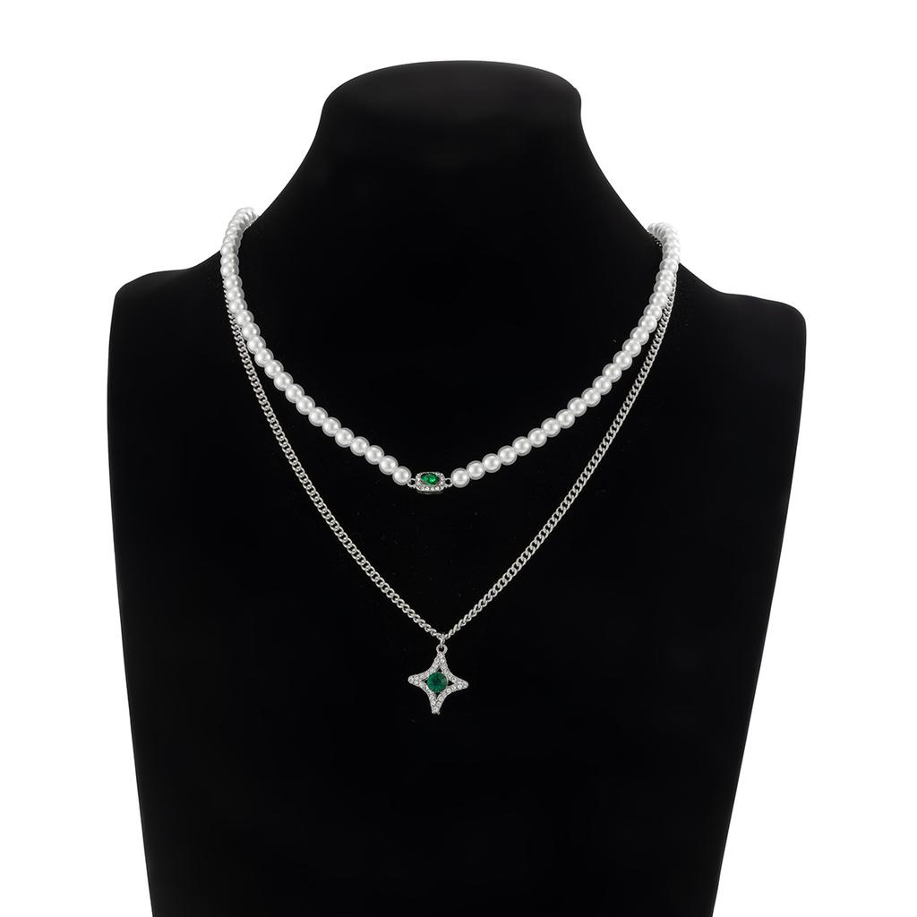 European and American Jewelry, Men's Pearl Extra-secret Chain Necklace Set, Trendy Hip-hop Style High-end Necklace Accessories