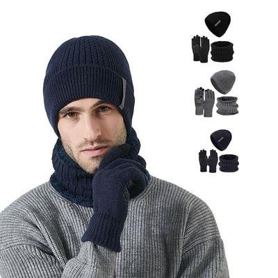 Winter Neck Warmer Gloves 3-Piece Set, Fleece Items, Beanie Hat