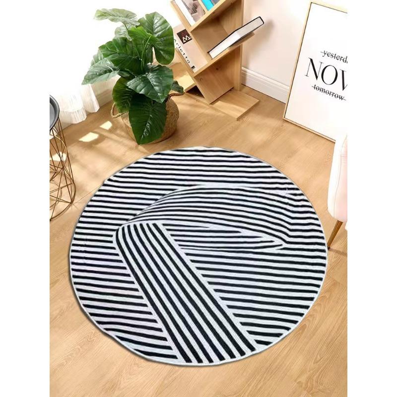 

Wabi-silent Нерегулярний кашеміровий килим Потовщений Вітальня Спальня Килимок для ліжка Домашній світлий розкішний круглий килимок 160Cm diameter imitation cashmere anti-skid bottom