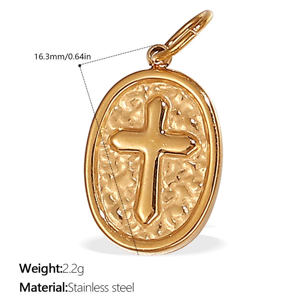 DIY Cross Pendant Stainless Steel Zircon Diamond Necklace