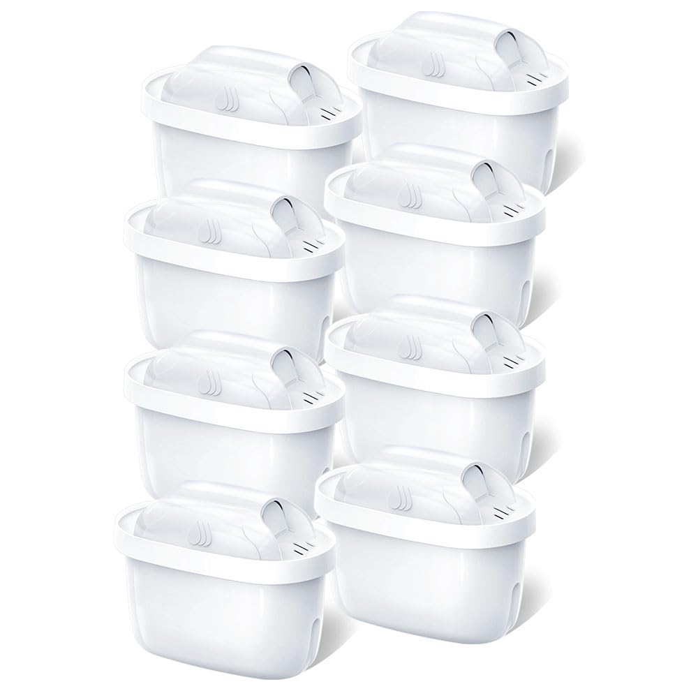 Brita compatible replacement cartridges for Maxtra water filters. High-performance filter cartridges for water filter pitchers. 8-pack.