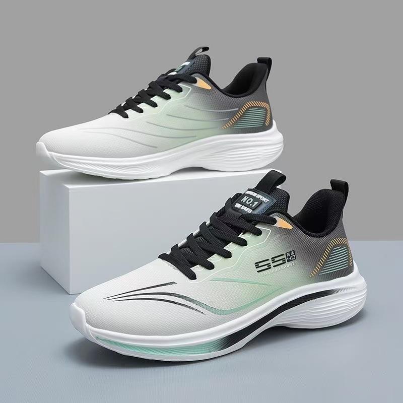 Autumn New Sports Shoes Men's Shoes Lightweight Running Shoes Men's Non-slip Leather Surface Waterproof Soft Sole Mesh Casual Shoes Men's Shoes