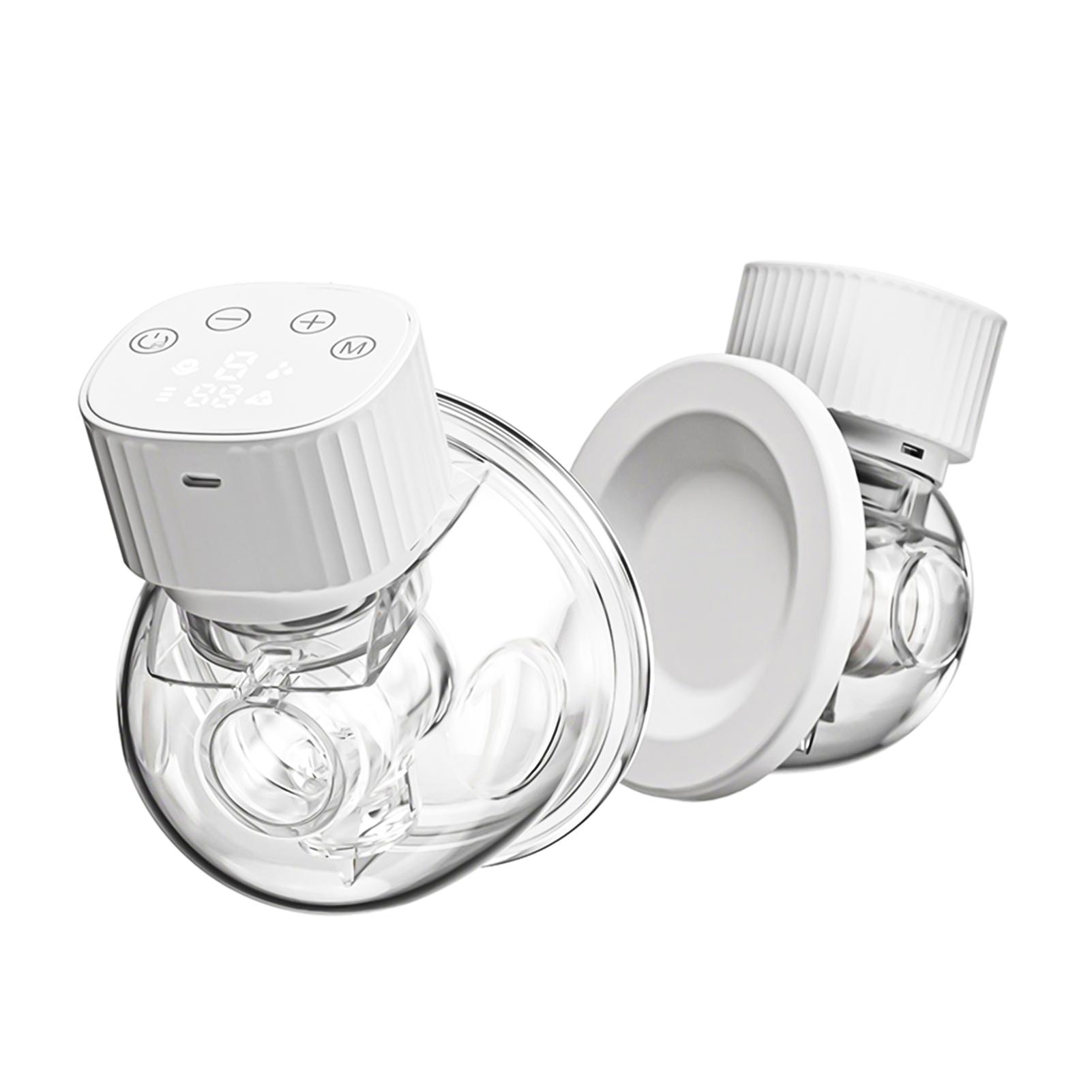 

2 шт. портативный невидимый молокоотсос без помощи рук, портативный безболезненный малошумный электрический насос для кормления 2PCS белый