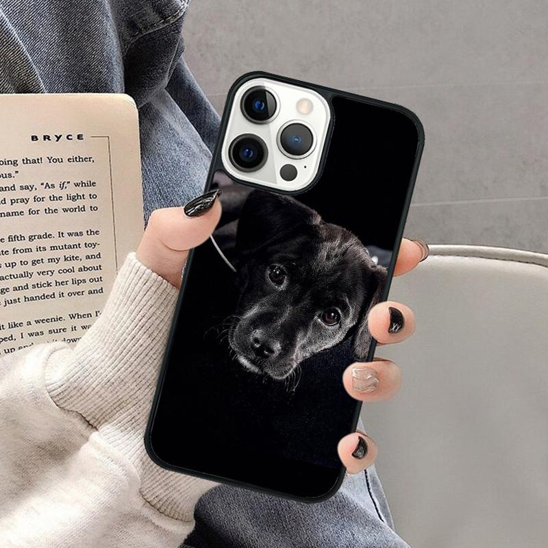Black Labrador Retriever Animal Dog Phone Case for iPhone 17 Air 16 16e 15 Plus for Apple 13 11 12 14 Pro Max Cover