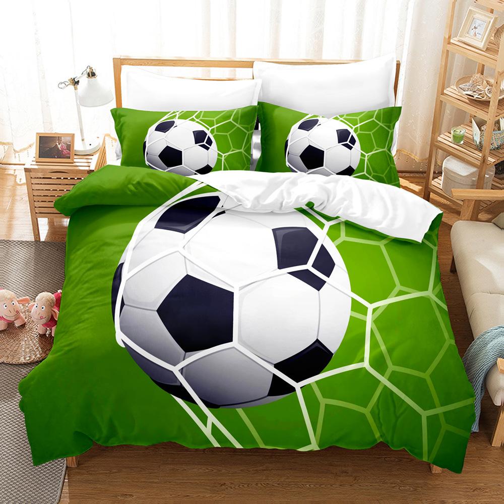 Football Digital Printing Bed Three-Piece Set Supply Home Textile Bed Sheet Kit