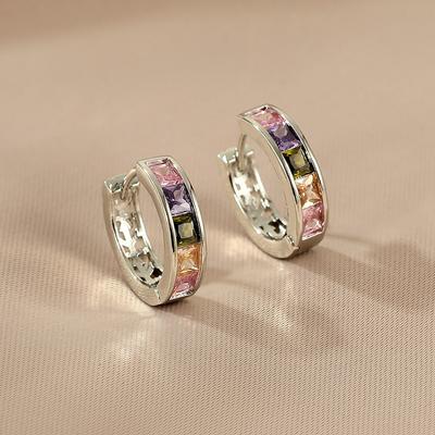 Neue Kristall-Creolen Mit Bling Bling Zirkonia Temperament Ohrringe für Damen Hohe Qualität Farbe Trendiger Schmuck