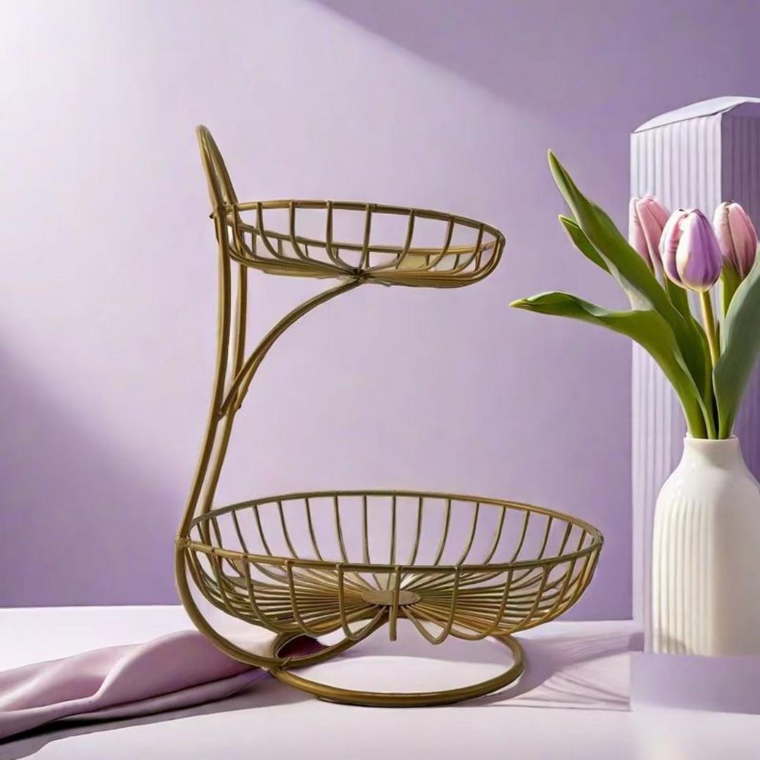 

Многослойная корзина для фруктов в европейском стиле, креативная и модная фруктовая тарелка для гостиной, имеет высококачественный внешний вид.