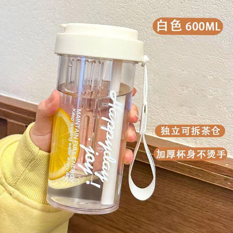 Water Bottle Summer Lily of the Valley Water Cup Girls High Value Plastic Cup Portable Coffee Cup Large Capacity Kettle Cup