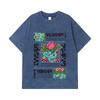 275 GSM Washed T-shirts 100% Cotton Pokemon V4 Balbasaur Print Unisex Heavy Cotton T Shirt