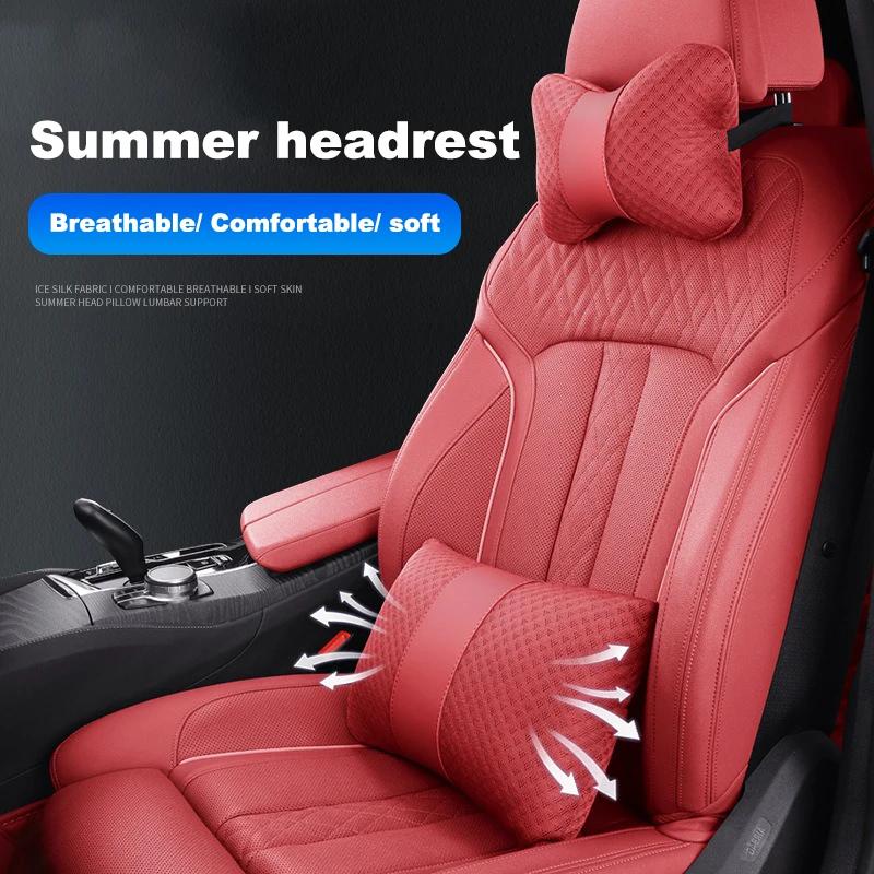 Car Sticker 2025 Hot Car Memory Foam Neck Pillow Protection Lumbar Backrest Cushion For Tesla Model 3 Model S X Y Roadster Space