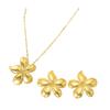 Set di Collana e Orecchini 2 Pezzi/Set Design a Fiore Tridimensionale Collana Girocollo a Lunghezza Regolabile Orecchini a Bottone Set di Gioielli