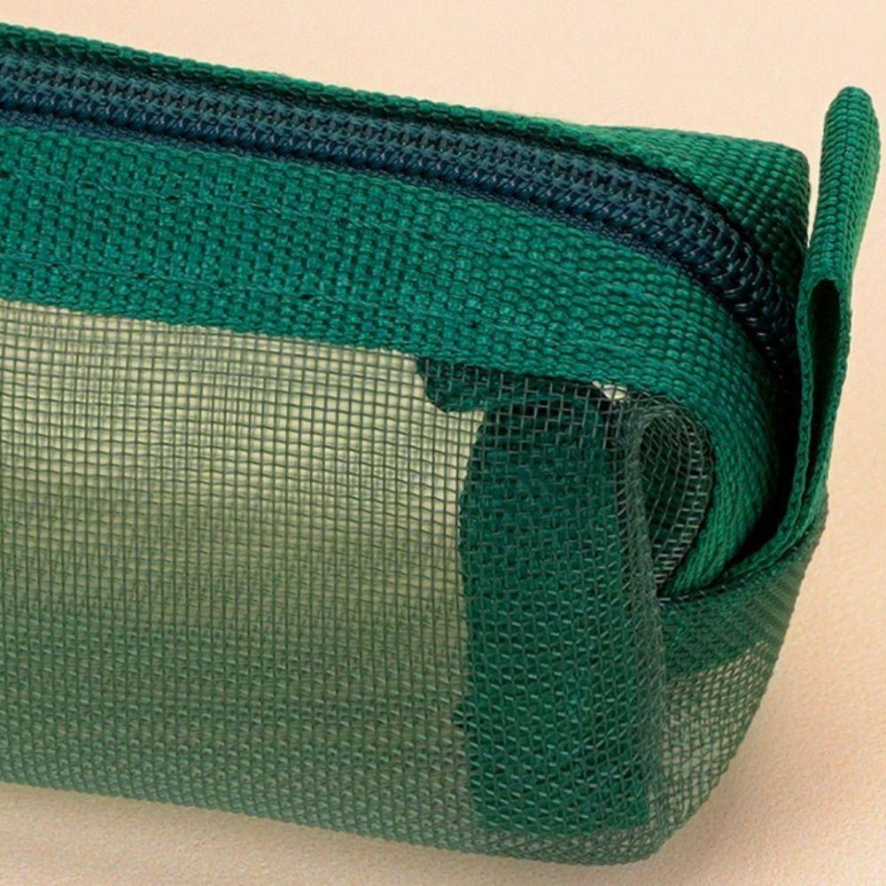 5Pcs Mini Mesh Pencil Case Casual Pen Organizer Zipper Stationery Pouch School Office Supplies