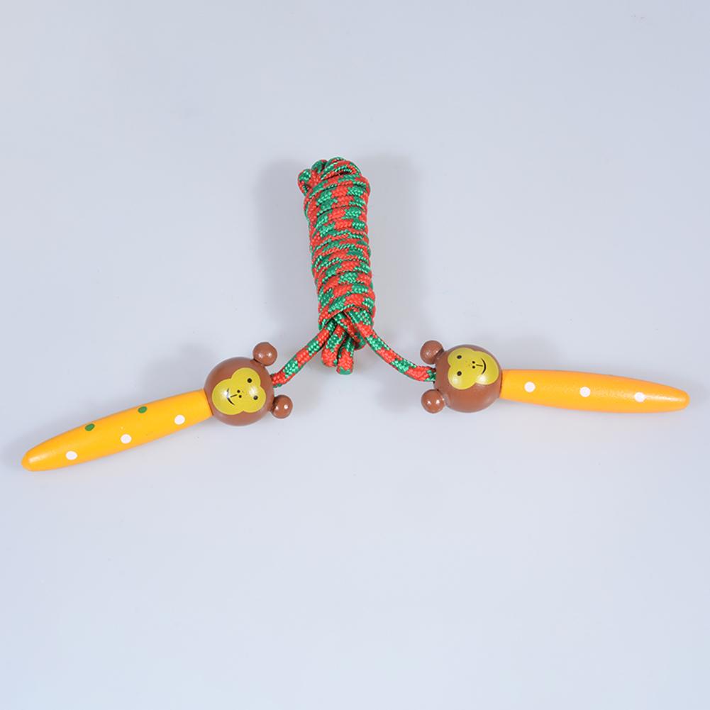 Creative Cute Skipping Rope Children's Toy Wooden Handle Jumping Game Fitness Build Random Handle Style Award Christmas Halloween Gift