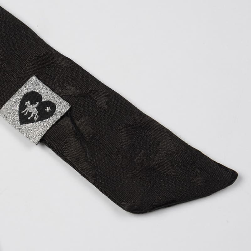 Eireve JACQUARD LEOPARD LONG TIE SCARF (BLACK)