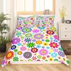Retro Flowers King Queen Bedding Set Cartoon Vintage Floral Duvet Cover Boho Abstract Quilt Cover Soft Polyester Comforter Cover