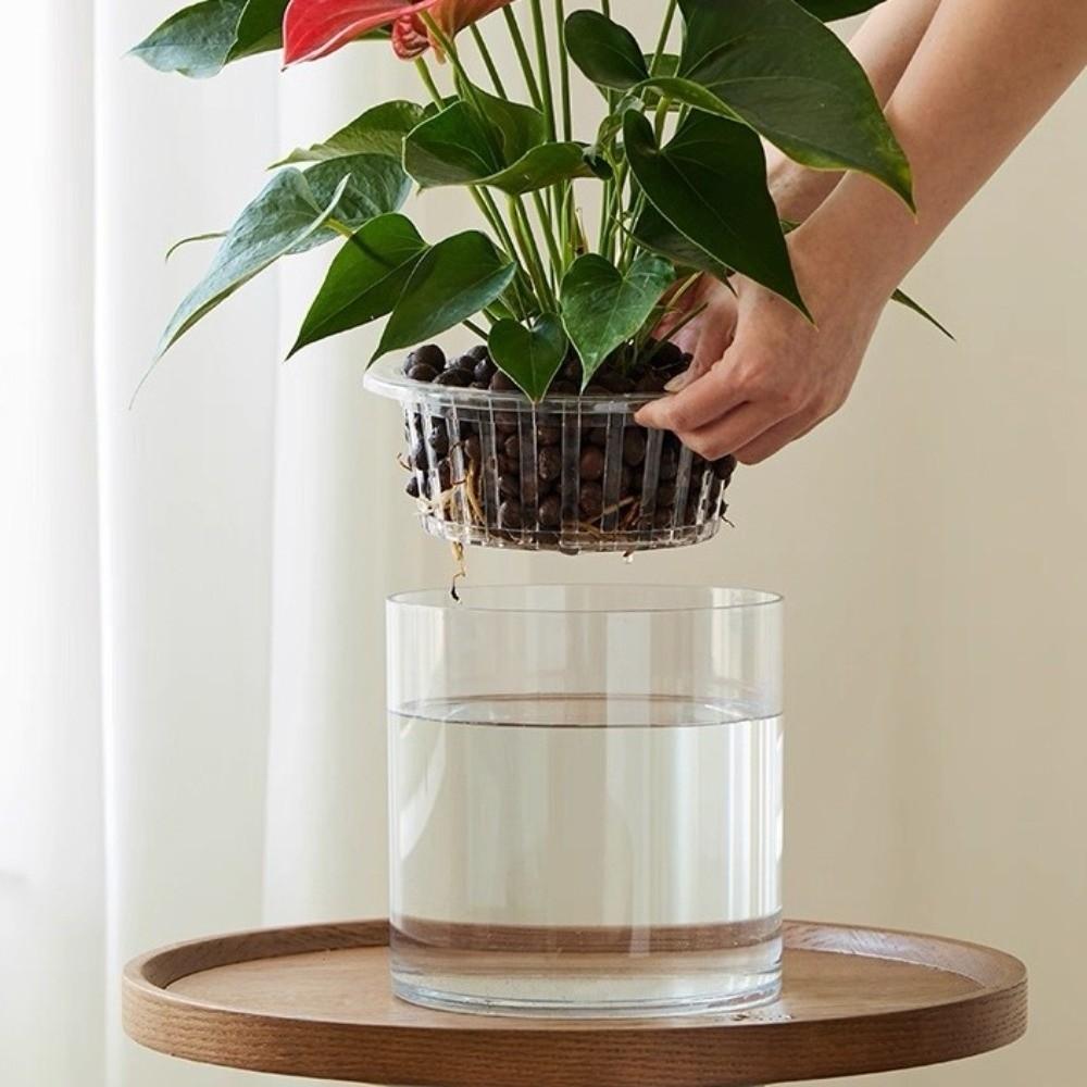 High Transparent Mini Fish Tank Imitation Glass Lazy Flower Pot Hydroponic Vase Desktop Deco