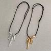 Adjustable Chain Necklace Wax Rope Long Necklace New Fish Bone Pendant Necklaces  for Women Men
