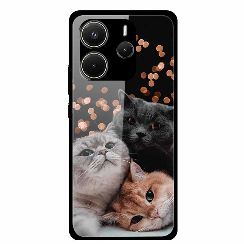 Case For Redmi Note 14 4G Case Note14 Coque Tempered Glass Hard Back Cover For Xiaomi Redmi Note 14 5G Phone Case Soft Bumper