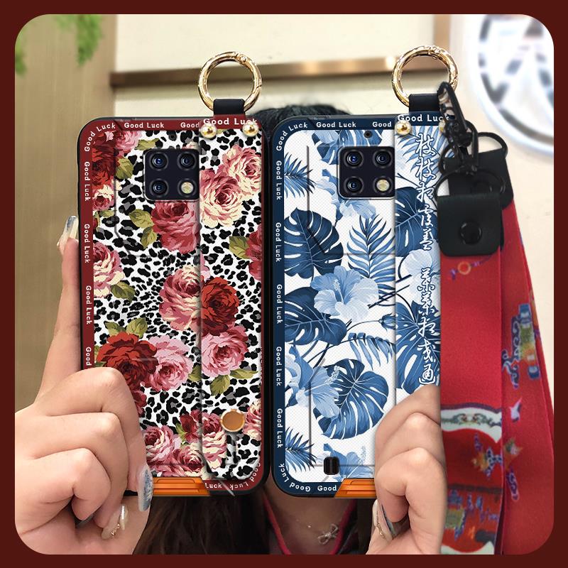 Ring Phone Holder Phone Case For Oukitel WP6 Elderly lady Fashion Lanyard Chinese style Kickstand Silicone Durable