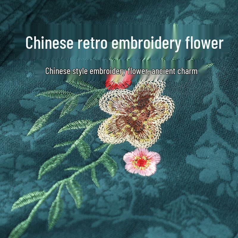 Elderly Women's Floral Plush-Lined Winter Padded Jacket