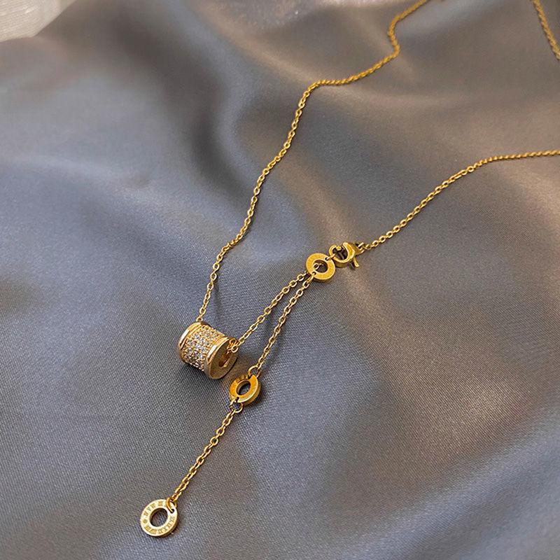 

2024 Trendy Titanium Steel Waist Necklace: Light Luxury Pendant for Women золотой