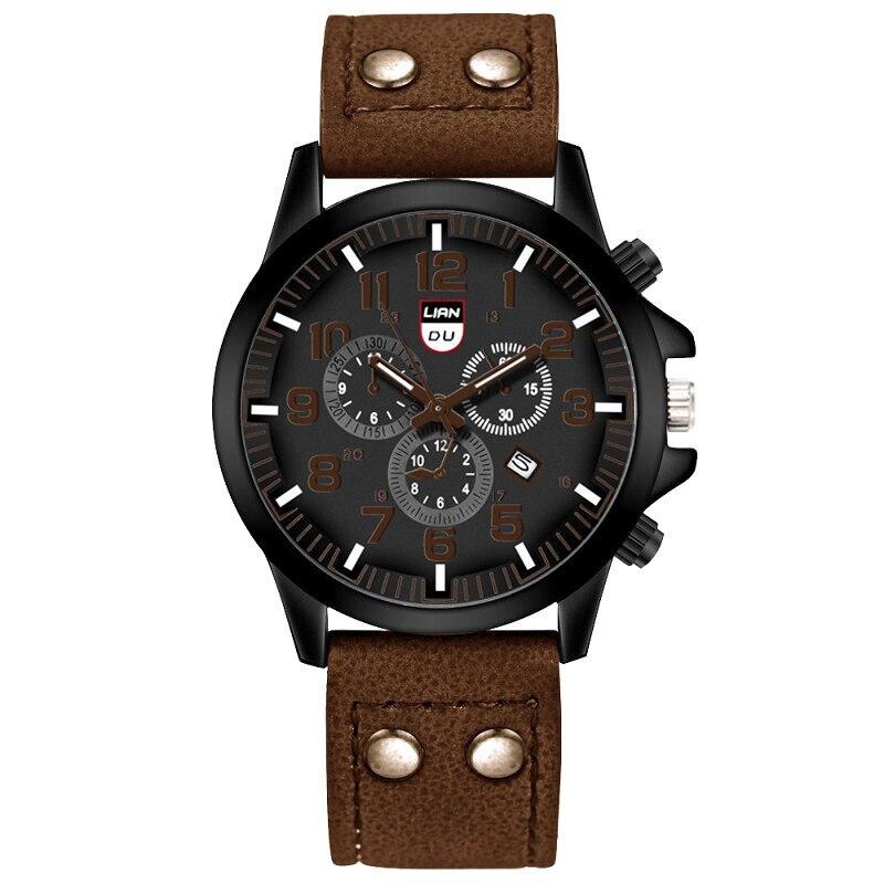 Reloj Hombre Fashion Mens Watches Luxury Men Casual Leather Quartz Watch Male Military Calendar Wristwatch Relogio Masculino