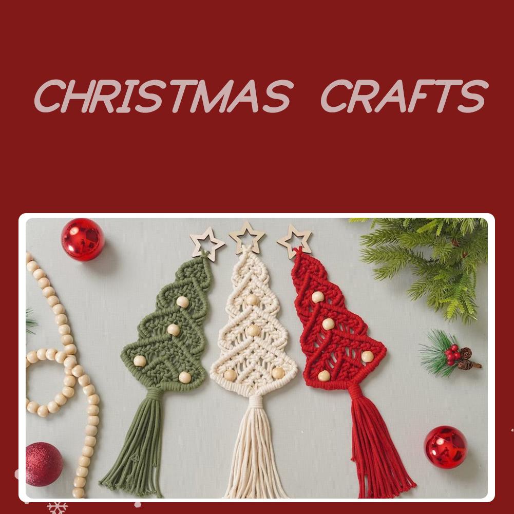 3PCS/Set DIY Macrame Woven Christmas Tree Kit Christmas Craft Gift Kit Very Suitable For Family Friends Perfect Holiday Gifts
