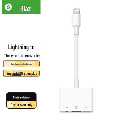 OTG Adapter: Charge & Listen - Lightning, USB, and 3.5mm Audio Converter by Biaz