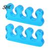 Soft Toe Stretcher 1 Pair Separator for Overlapping Toes, 3-Hole Blue Gel Bunion Corrector, Elastic SEBS Foot Spacer Hallux Valgus, Straightener Women