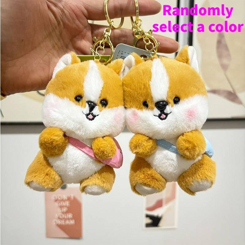 Corgi Cartoon Creative Dog Plush Toy Bag Keychain Pendant Decoration Gift Small