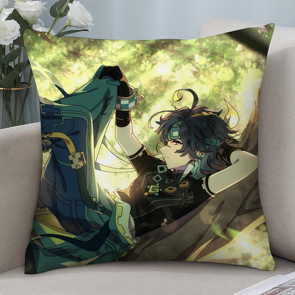 Genshin Impact Kinich Pillow Case 3D Print Polyester Fiber 40*40 Cm Home Sofa Throw Pillow Cover Decoration Festival Gift