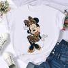 Kawaii Disney Cartoon Minnie Printed T Shirt Women Fashion Mickey Mouse White Oversized T Shirt Female Clothes Ladies T-shirts