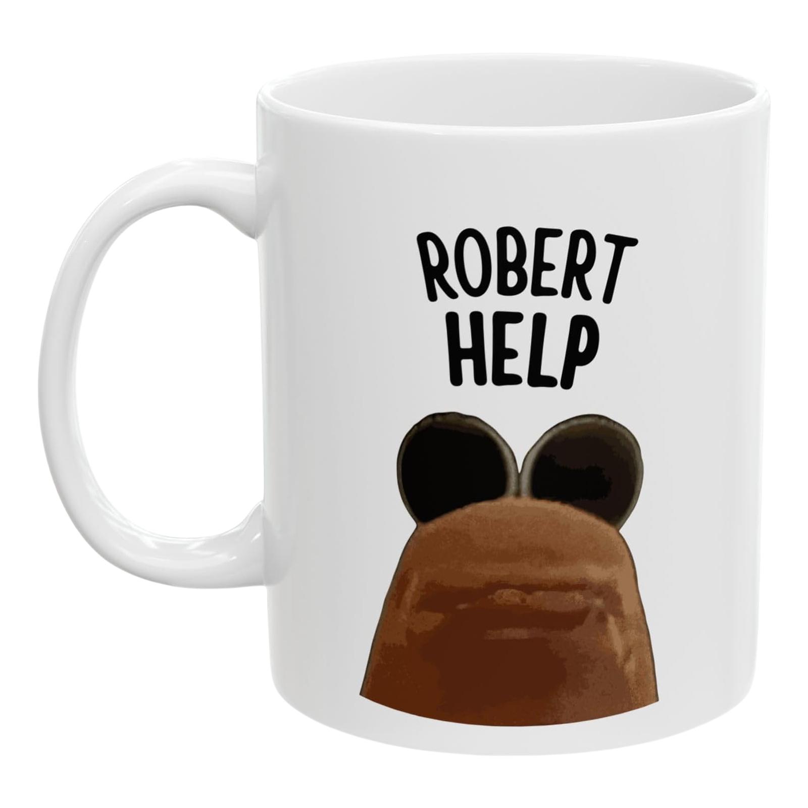 

Ceramic Coffee Mug with Marcus The Worm Cute Decorative Mike Tea Mug Robert Help Surreal Internet Humor Water Cup Drinkware Gift 300ml білий