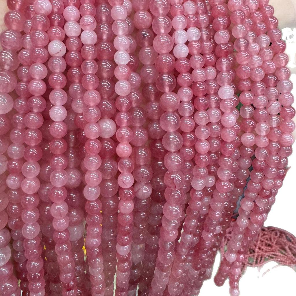 Persian Jade Imitation Strawberry Crystal Chalcedony Beads for DIY Jewelry Accessories