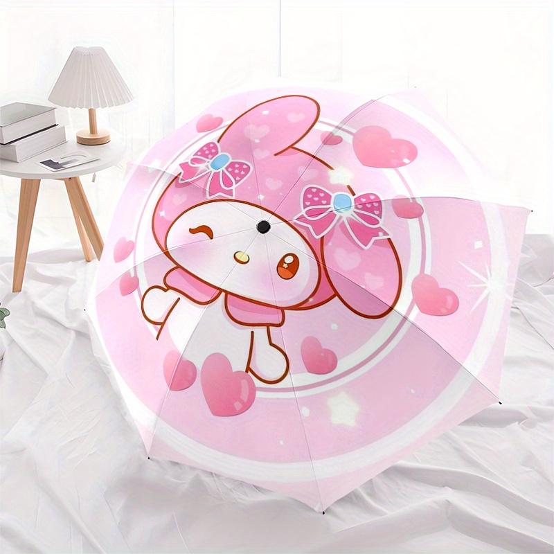 Kawaii, My Melody Automatic Opening and Closing Parasol Compact Travel Umbrella with 8 Ribs for Women and Men Ideal Birthday/Christmas Gift,