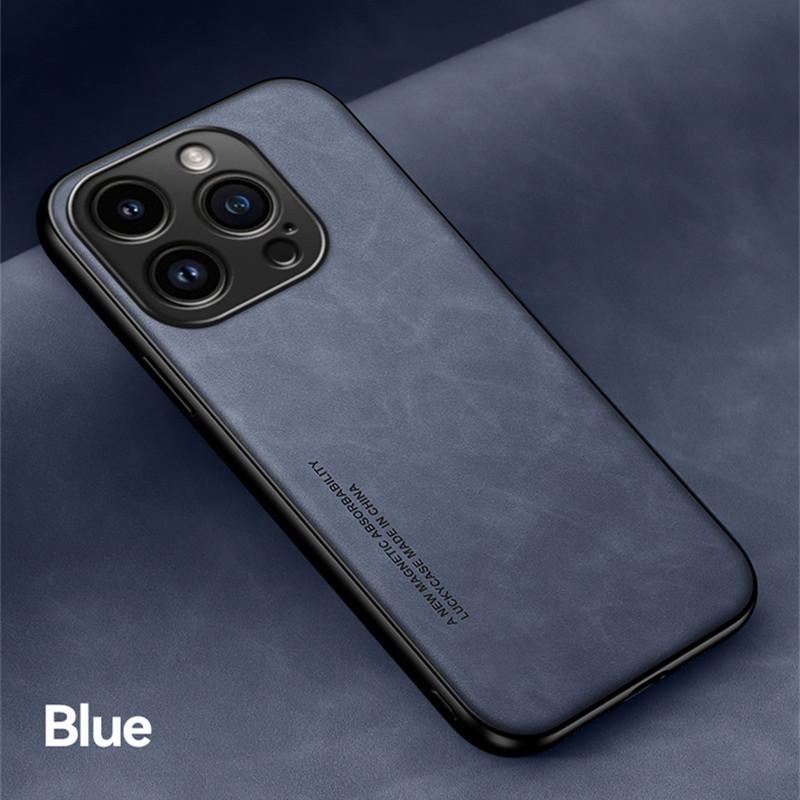 Built-in Metal Magnetic Case For iPhone 16 Pro Max 15 14 Plus 13 12 Mini 11 Protective Cover Silky Feel Coque Fundas Capa