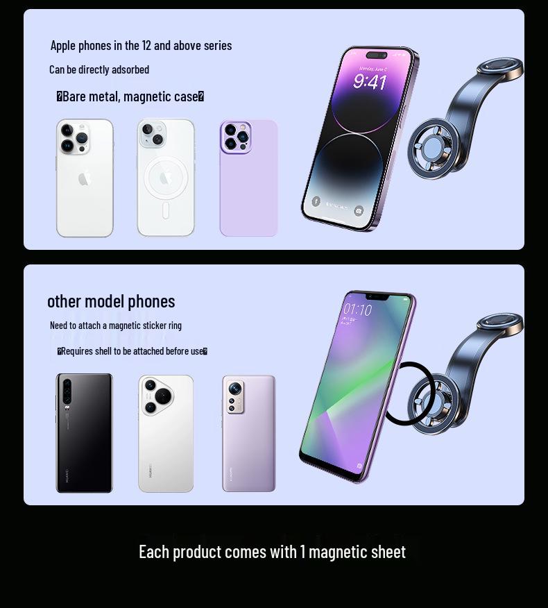 Držák telefonu do auta MagSafe: Silný magnetický otočný držák