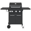 Gas Barbecue Grill with 4 Burners Black Powder-coated Steel