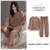 Pajamas Women'S Winter Half Fleece Thickened Fleece Warm Autumn And Winter Soft Can Be Worn Outside Loungewear