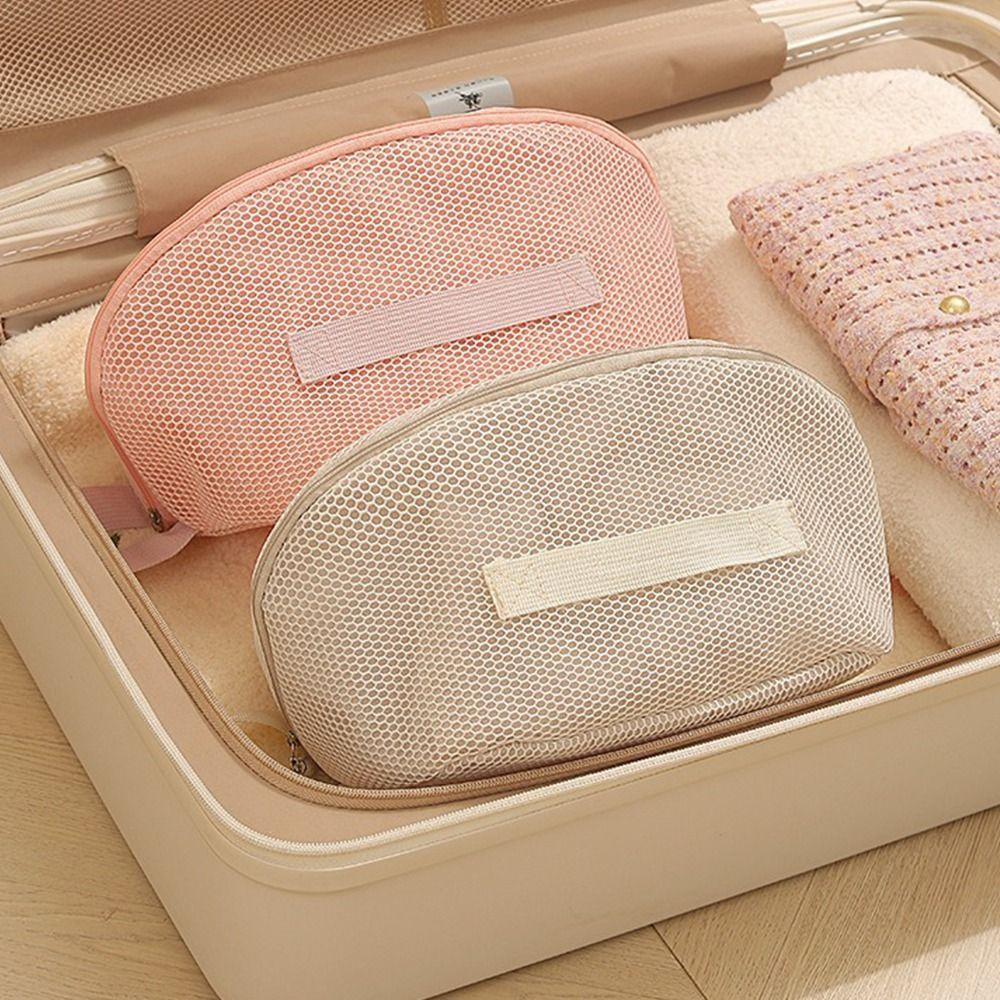 Hand-held Cosmetic Bag Large Capacity Toiletry Organizer Bag Mesh Makeup Bag Wash Bag
