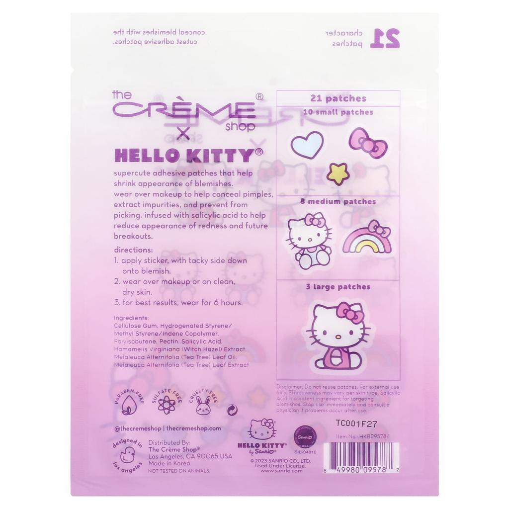 The Creme Shop, Hello Kitty®, Pre-Makeup Hydrocolloid Blemish Patch, 21 Character Patches