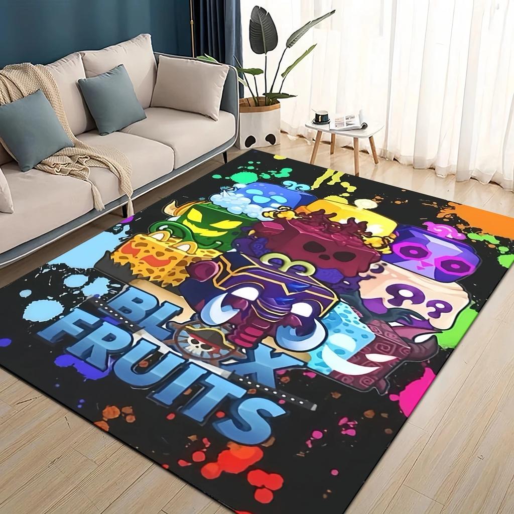3D B-Blox Fruit 27 Style New Cartoon Carpet Rug for Living Room Bedroom Home Sofa Decoration,Kids Play Non-slip Floor Mat