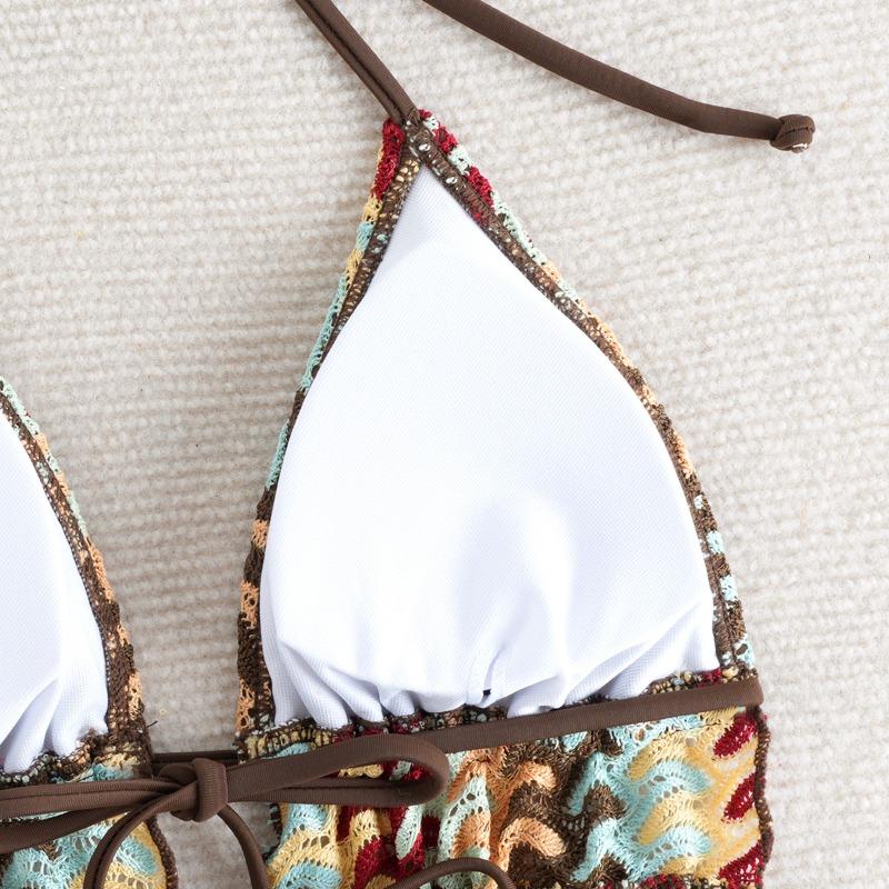 Piece Women S Swimwear Set Retro Brown Sexy Tummy Control